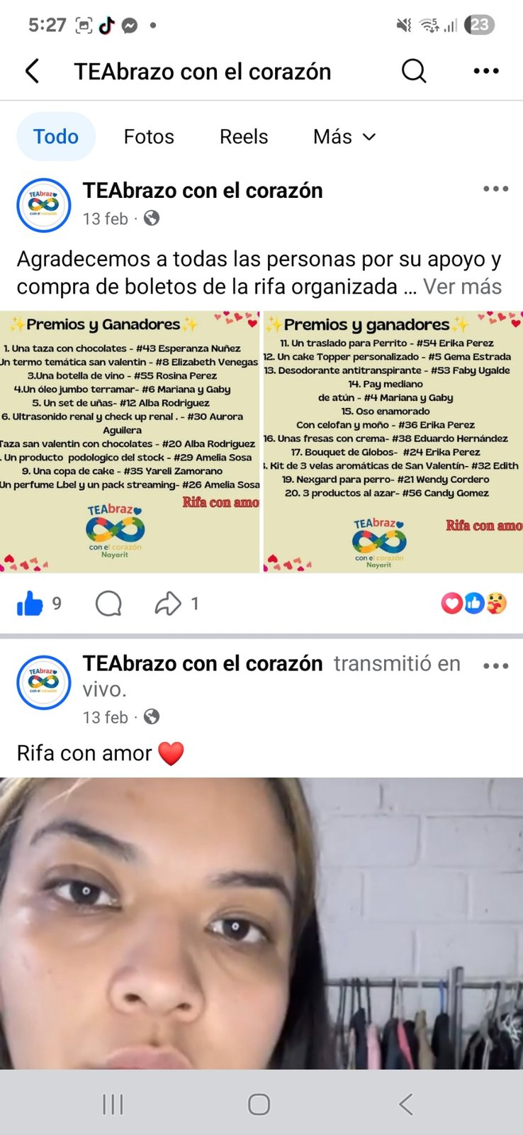 Rifa - premios y ganadores